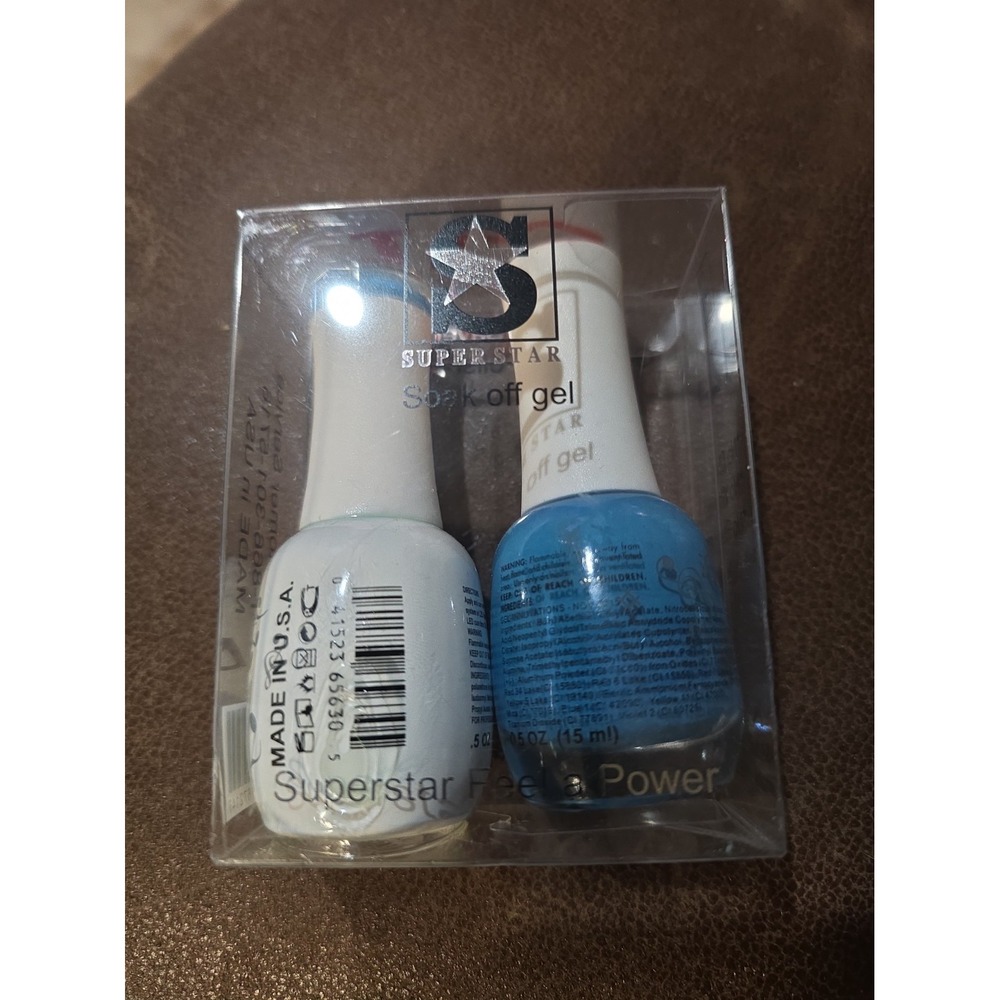 SuperStar Soak Off Duo Gel + Nail Polish #123 Under The Sea Color See Pics W Box